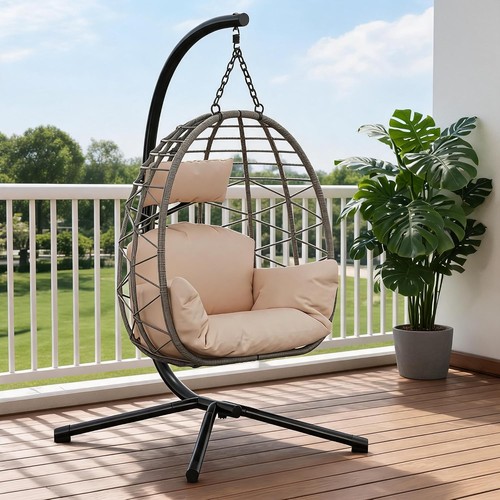 Hanging egg chair with - hanging,